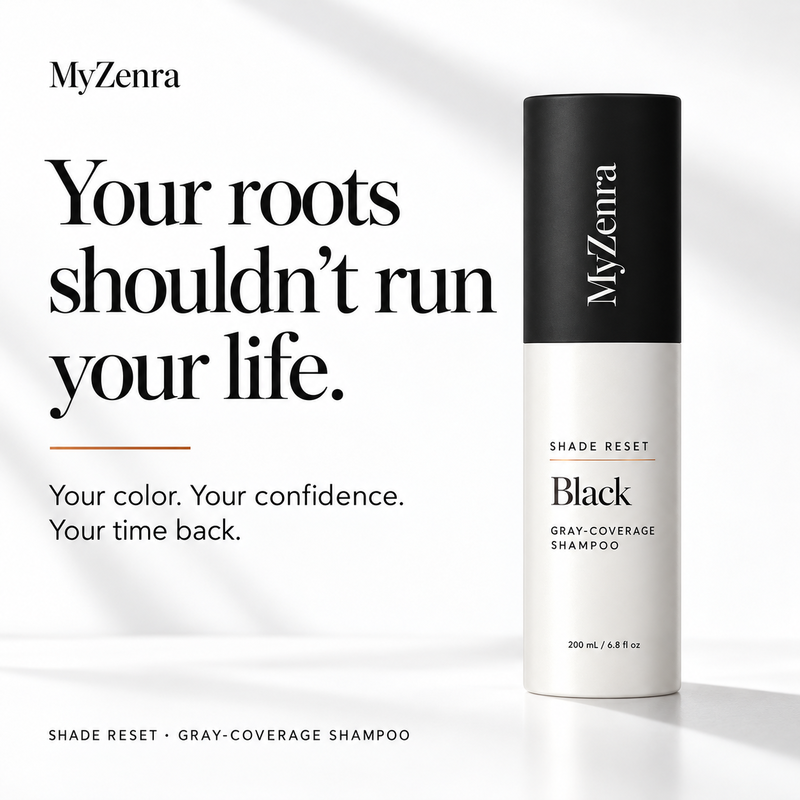 MyZenra Shade Reset™ — 15-Minute Gray Coverage Shampoo