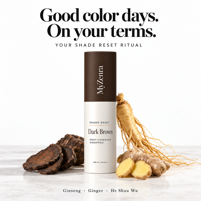 MyZenra Shade Reset™ — 15-Minute Gray Coverage Shampoo