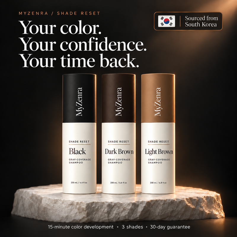 MyZenra Shade Reset™ — 15-Minute Gray Coverage Shampoo
